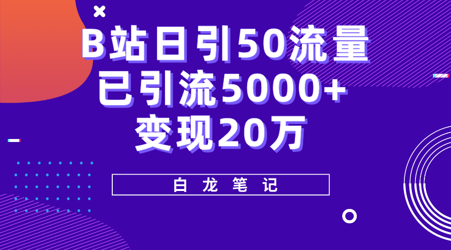 B站日引50+流量，实战已引流5000+变现20万，超级实操课程-颜夕资源网-第11张图片