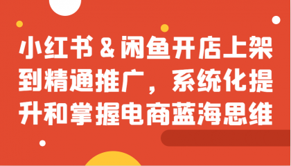 小红书&闲鱼开店上架到精通推广，系统化提升和掌握电商蓝海思维-颜夕资源网-第13张图片