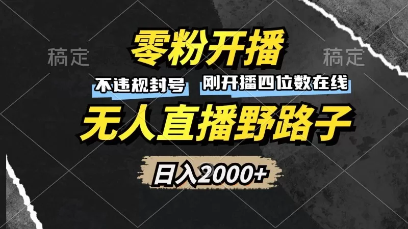 零粉开播，无人直播野路子，日入2000+，不违规封号，躺赚收益！-颜夕资源网-第13张图片