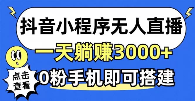 利用抖音小程序无需人工操作即可实现每天躺赚3000以上，不需要粉丝-颜夕资源网-第13张图片