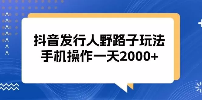 抖音发行人野路子玩法，手机操作一天2000+-颜夕资源网-第13张图片