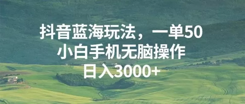 抖音蓝海玩法，一单50，小白手机无脑操作，日入3000+-颜夕资源网-第13张图片