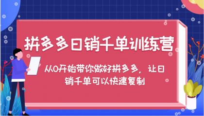 拼多多日销千单训练营，从0开始带你做好拼多多，让日销千单可以快速复制（更新）-颜夕资源网-第13张图片