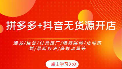 拼多多+抖音无货源开店：选品/运营/付费推广/爆款案例/活动策划/最新打法/获取流量等-颜夕资源网-第13张图片