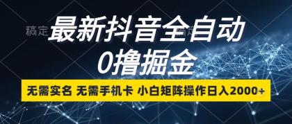 最新抖音全自动0撸掘金，无需实名，无需手机卡，小白矩阵操作日入2000+-颜夕资源网-第13张图片