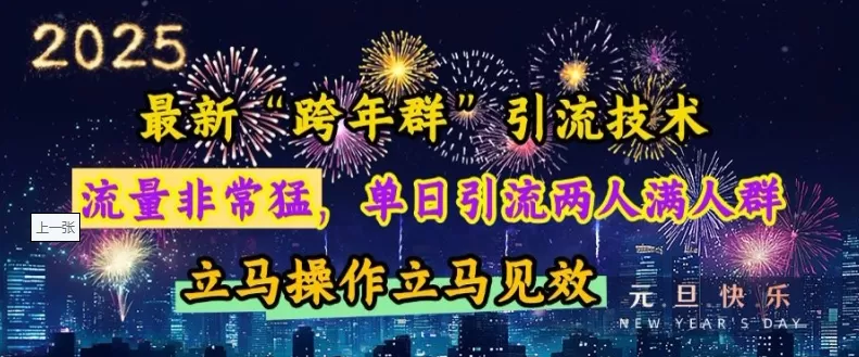 “跨年群”引流，流量非常猛，单日引流两人满人群，立马操作立马见效【揭秘】-颜夕资源网-第13张图片