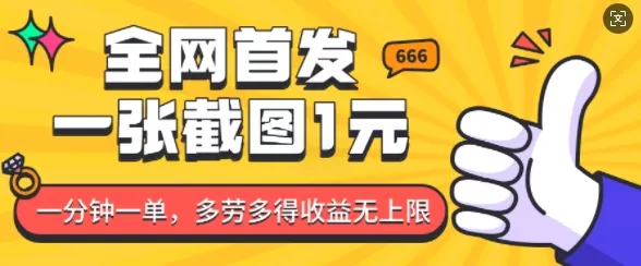 全网首发，一张截图1块钱，一分钟一单，多劳多得，收益无上限-颜夕资源网-第13张图片