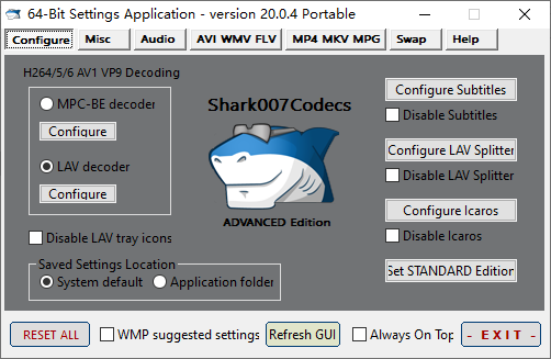 Shark007 Codecs 多媒体编解码器套件 v20.0.5 绿色版-颜夕资源网-第13张图片