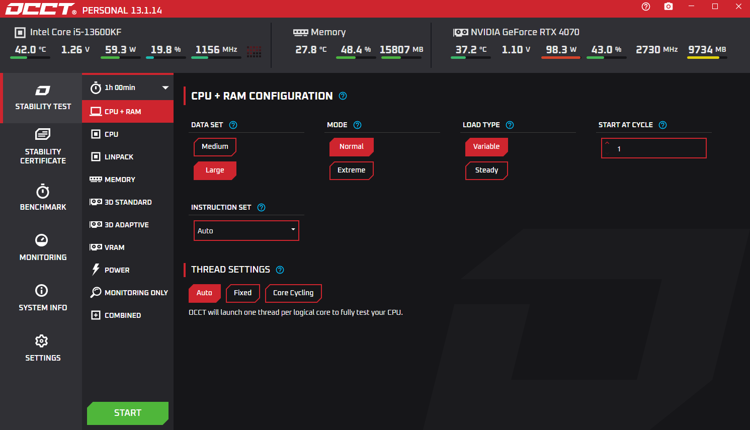 OCCT电脑硬件测试 v13.1.14.99 便携版-颜夕资源网-第13张图片
