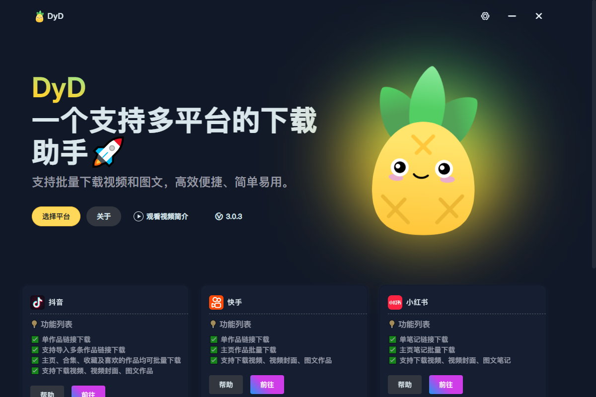 DyD 多平台短视频无水印下载 v3.0.3 绿色便携版-颜夕资源网-第13张图片