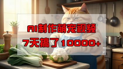 靠AI制做萌宠视频，7天做了1万 ，使用方便成本低，有手机就可以了-颜夕资源网-第13张图片