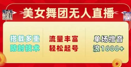 漂亮美女舞蹈团无人直播，配备多种封号技术性，总流量丰富多彩轻轻松松养号，单人单号可撸抖币好几张-颜夕资源网-第13张图片