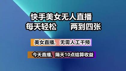 快手美女无人直播, 每天最少一到三张,全程托管无需人工干涉-颜夕资源网-第18张图片