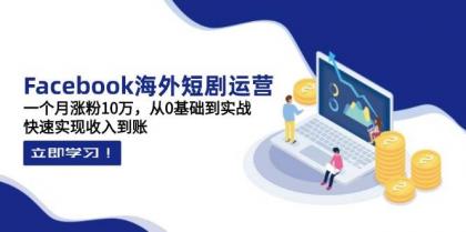Facebook海外短剧运营：一个月涨粉10万，从0基础到实战，快速实现收入到账-颜夕资源网-第13张图片