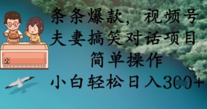 条条爆款，视频号夫妻搞笑对话项目，简单操作，小白轻松日入3张-颜夕资源网-第13张图片