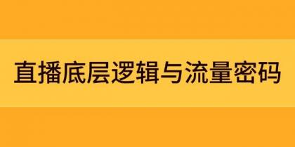 直播底层逻辑与流量密码：定位模型+案例拆解，急速流承接与数据优化全攻略