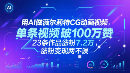 用AI做薇尔莉特CG动画视频，单条视频破100万赞，23条作品涨粉7.2万，涨粉变现两不误-颜夕资源网-第11张图片